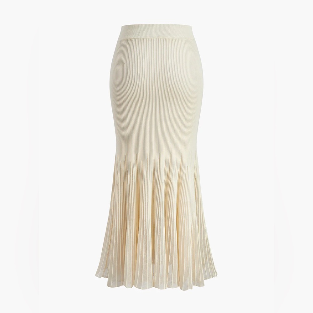Mesh Panel Ribbed Skirt - Picture 7 of 14